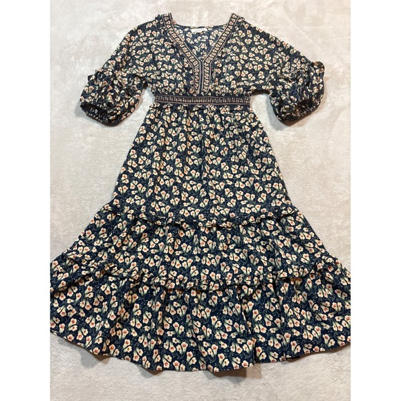 Max Studio Dresses & Skirts - Max Studio Women's Size XS Floral Print Midi Dress Smocked Waist Bohemian